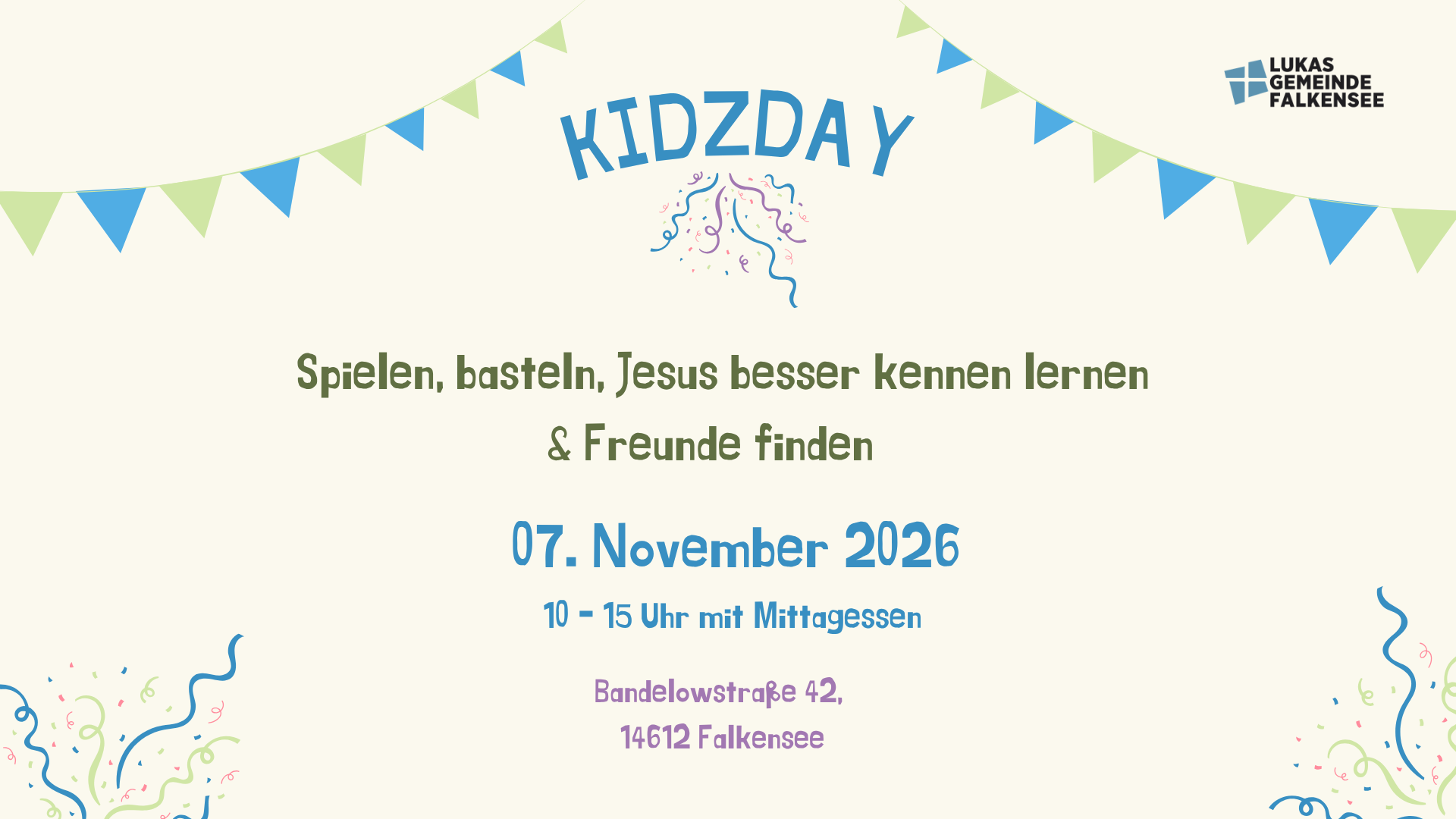 Lila Blau Illustration Kinder Fasching Karneval Flyer (Präsentation)